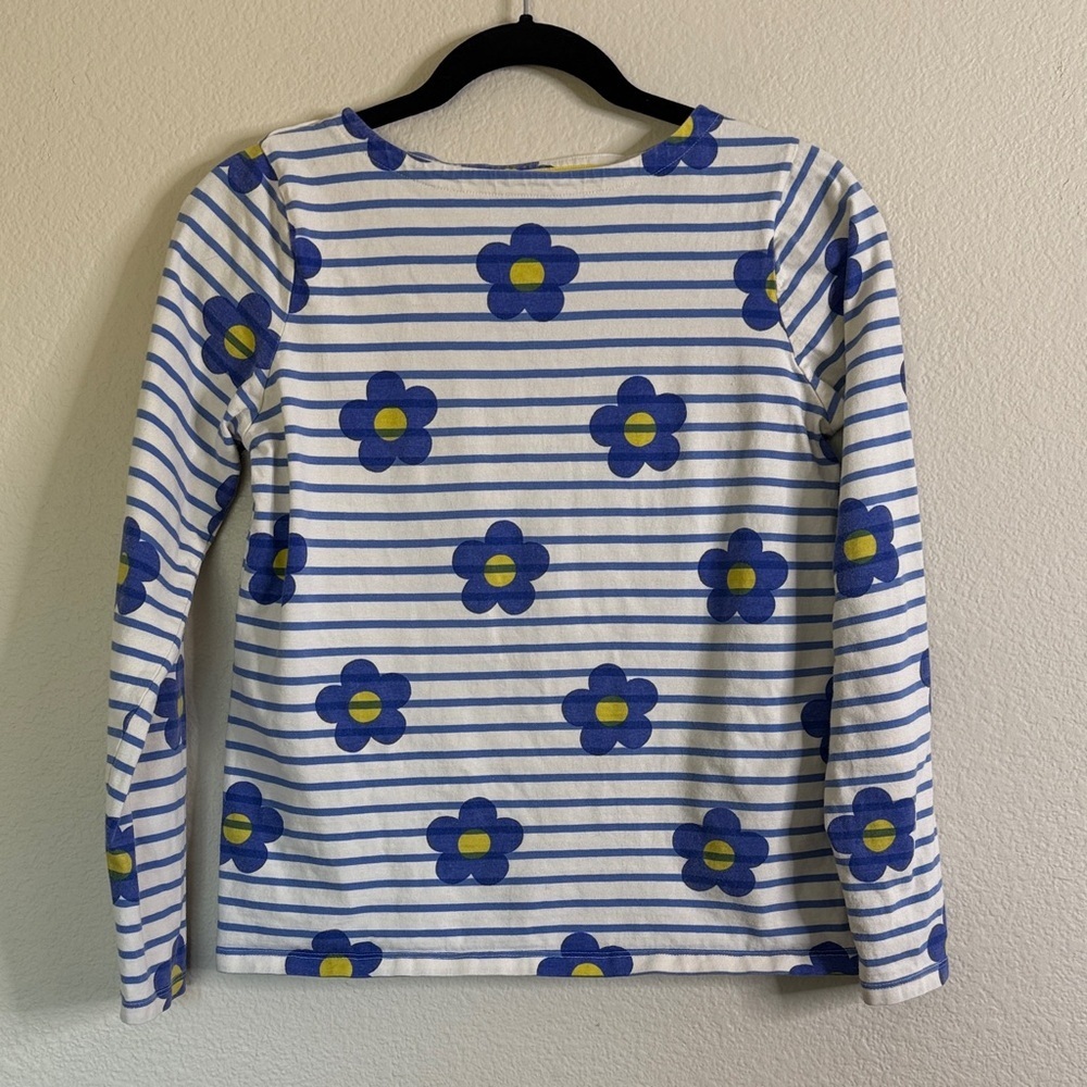 Mini Boden girls striped daisy long sleeve VGUC